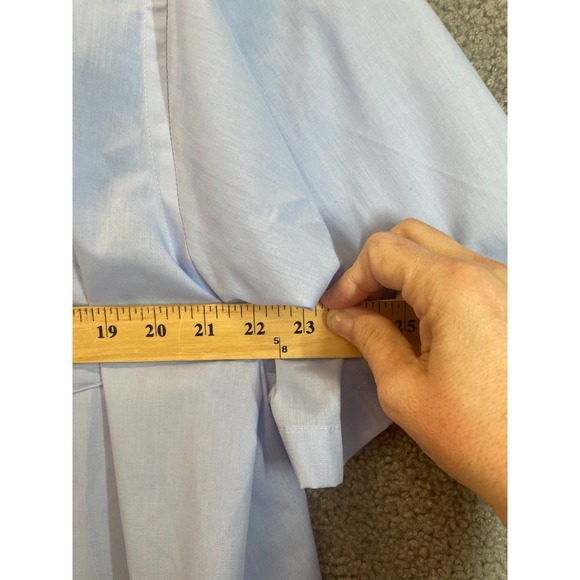 Stafford Classic Fit Short Sleeve Shirt Men's Size 18 Blue Short Sleeve Preppy - Picture 3 of 5